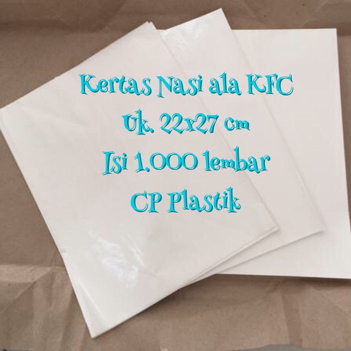 

Kertas Nasi | Wrapper Ala Kfc Uk. 22 X27 Cm (Isi 1.000 Pcs)