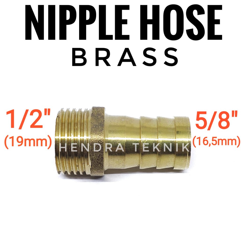 Jual NEPEL SELANG 1 2 X 5 8 INCH SAMBUNGAN KUNINGAN DRAT LUAR 19mm 