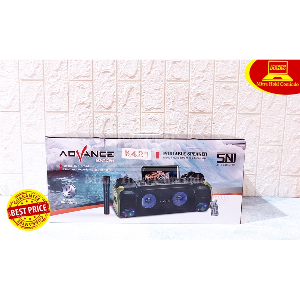 SPEAKER ADVANCE BLUETOOTH K421 + FREE MIC ORIGINAL MURAH