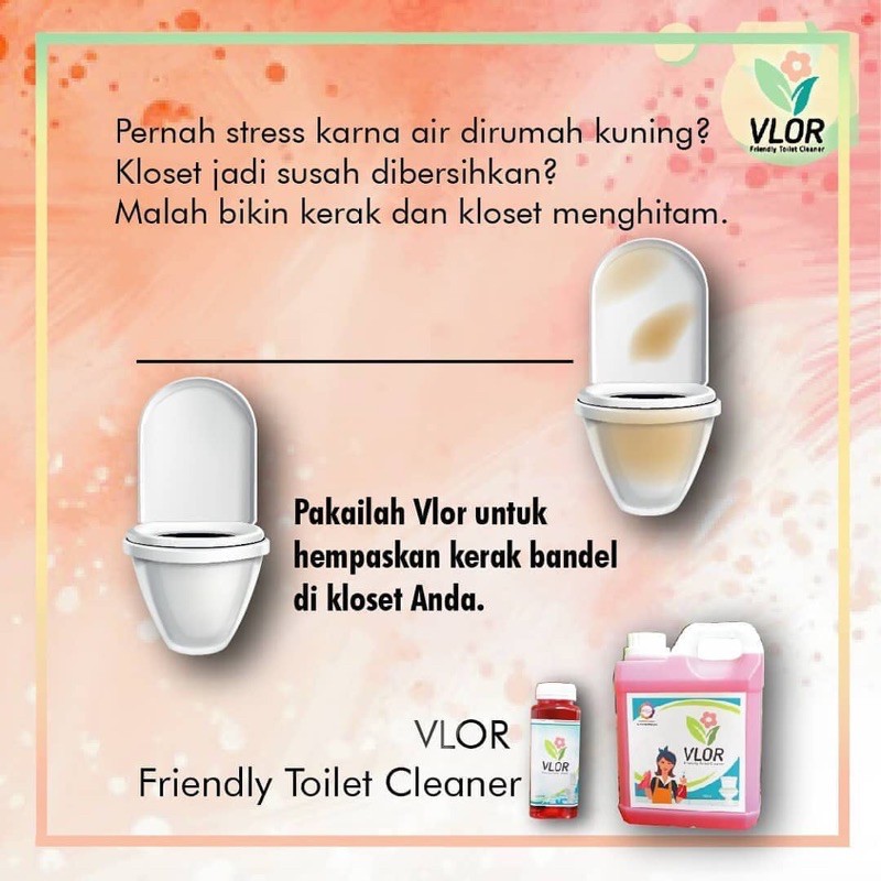 Vlor Pembersih Kamar Mandi, Toilet & Kaca Ampuh Ukuran 1 Liter