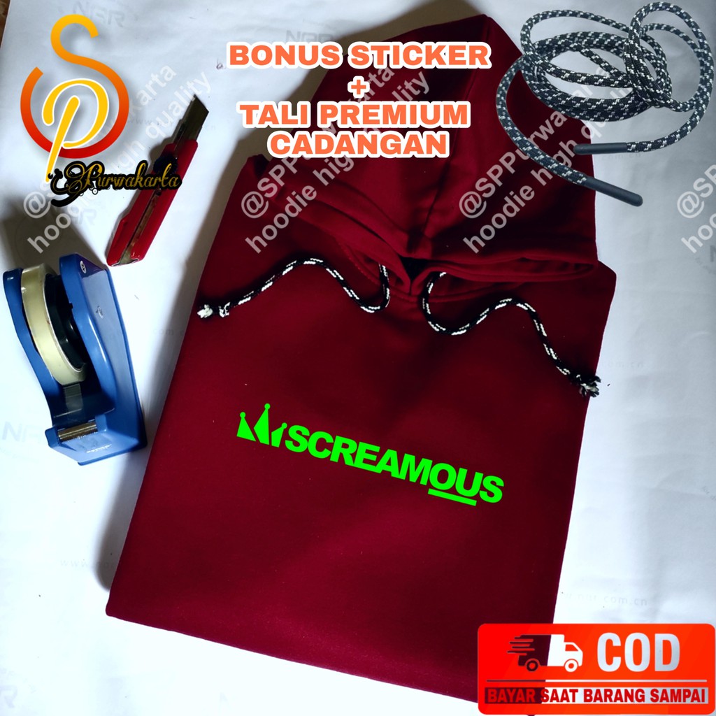 Hoodie SCREAMOUS Hijau Stabilo New - SWEATER SCRMS - JAKET PRIA - SWEATER PRIA - HOODIE TEBAL UNISEX
