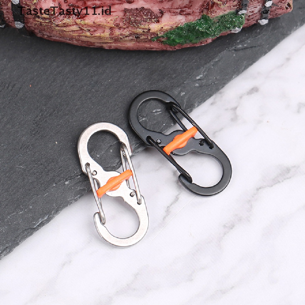 Tastetasty Carabiner Bahan Stainless Steel Anti Maling Dengan Gantungan Kunci Untuk Tas Ransel