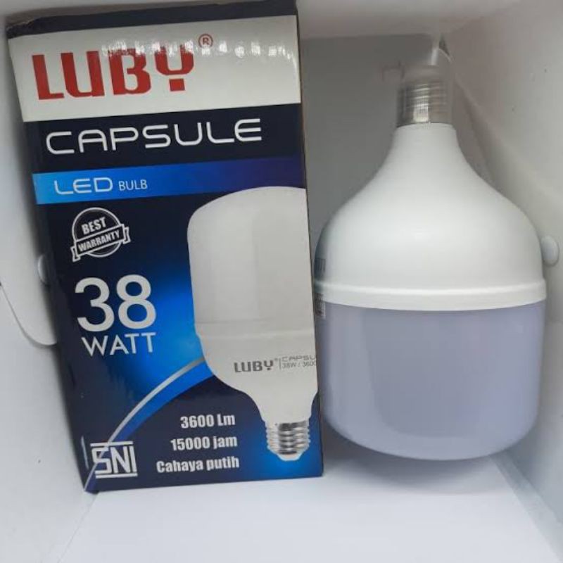 Lampu LED CAPSULE 38 watt Merk LUBY Cahaya Putih Garansi 2 tahun