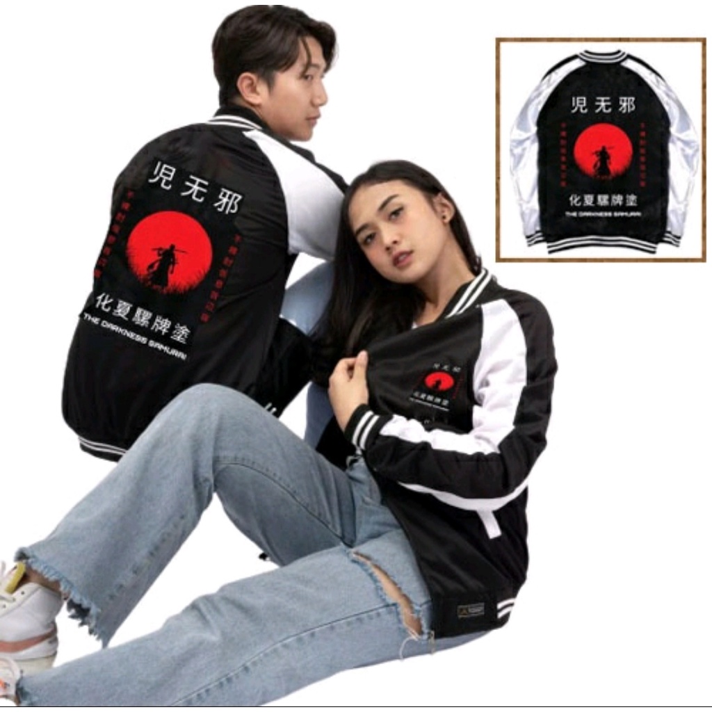 Jaket Sukajan Samurai Distro Jepang  Bisa Couple / Jaket BaseBall Lotto Tebal Pria Wanita