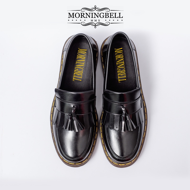 MORNINGBELL - SEPATU PRIA SLIP ON DOCMAR TASSEL LOAFER HITAM P-MAN-02
