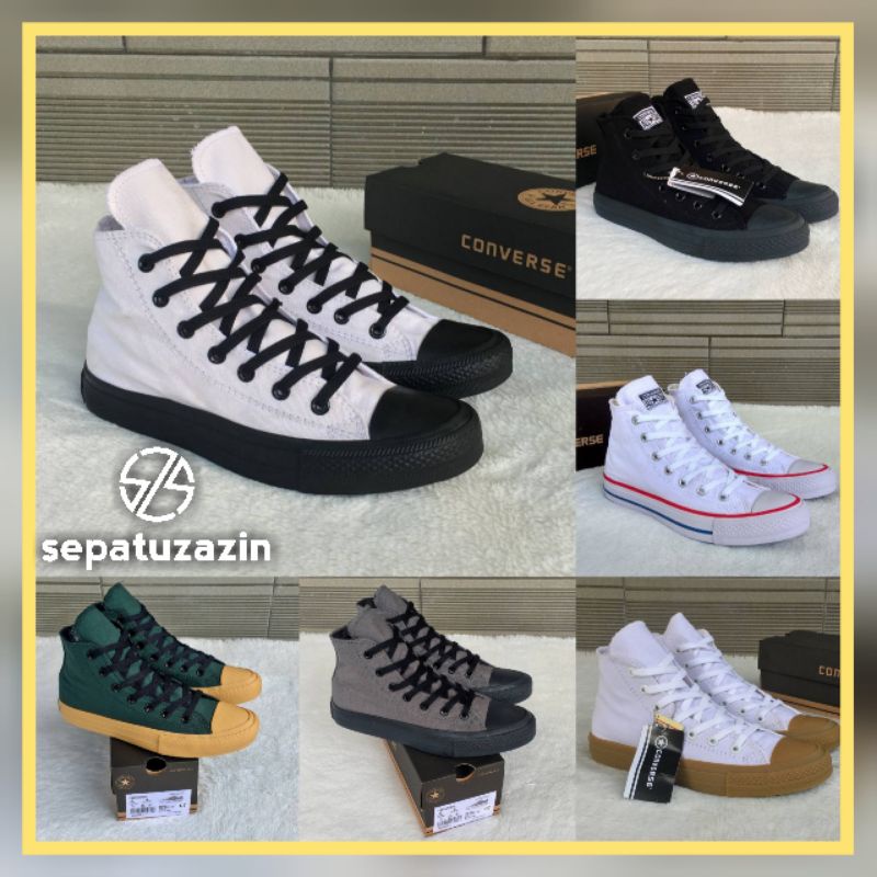 Sepatu Converse All Star CT Hitam Putih High Tinggi Sneakers Casual Pria Wanita - Sepatu Sneakers Ca