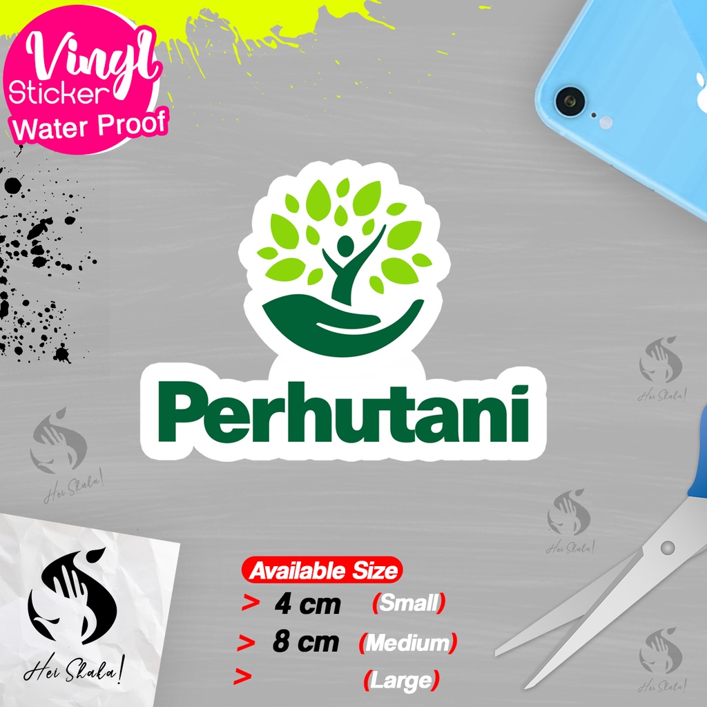 

Stiker Perhutani Perum Kehutanan Negara Sticker Logo Perusahaan BUMN Bahan Vinyl Anti Air