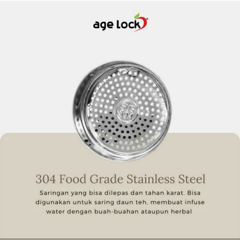 Age Lock Strainer Glass LSG 451. Gelas minum cangkir. Botol Mug portable