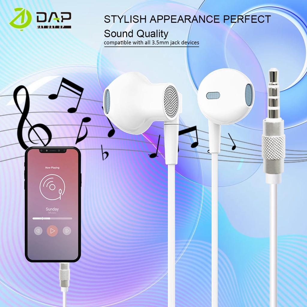 (DAP) Handsfree DAP MODEL DH-F3 HeadSet HI-FI STEREO EARPHONE  3.5 MM JACK DAP DHF3 HEADSET