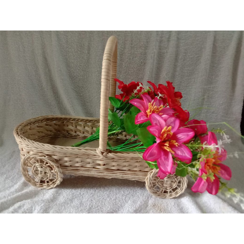 Premium Product Best Quality Kerjang Seserahan Keranjang Rotan Roda Tangkai kecil keranjang parcel