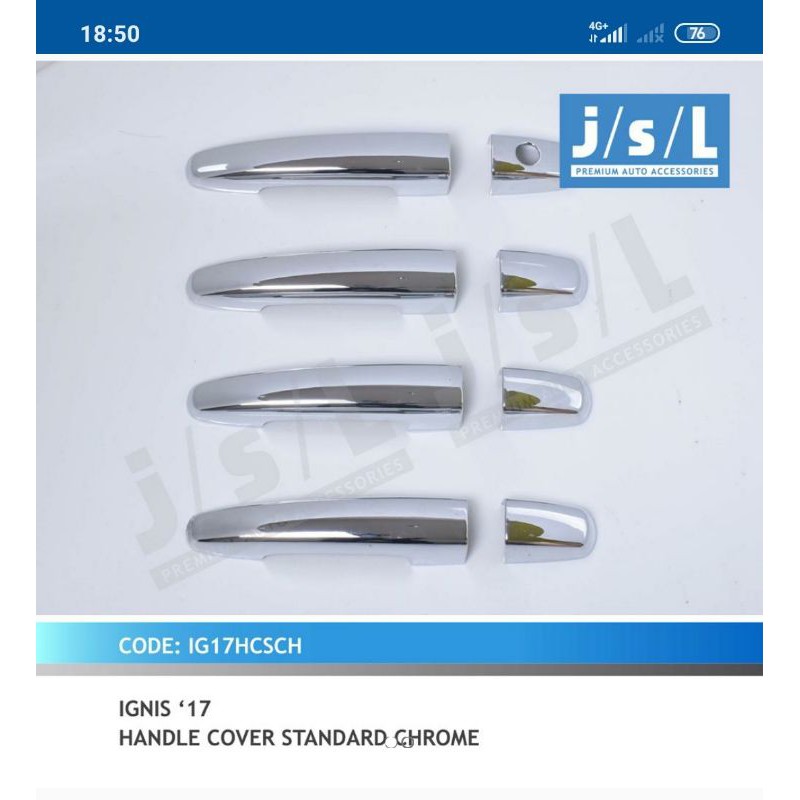 cover handle ignis standar chrome jsl