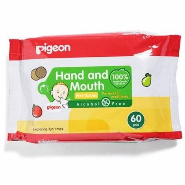 Pigeon Wipes Hand &amp; Mouth 60 lembar