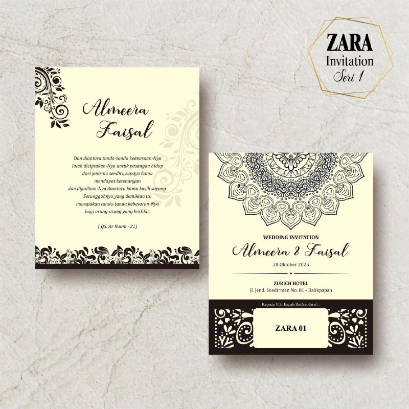 Undangan ZARA invitation