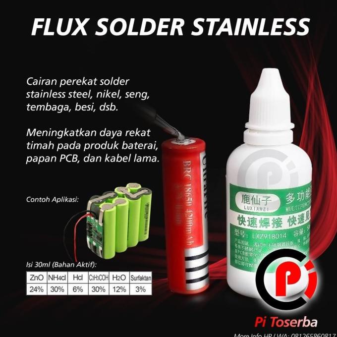 READY STOK Flux Stainless Steel Perekat Solder Nikel Seng Baterai Cairan Easy Oil