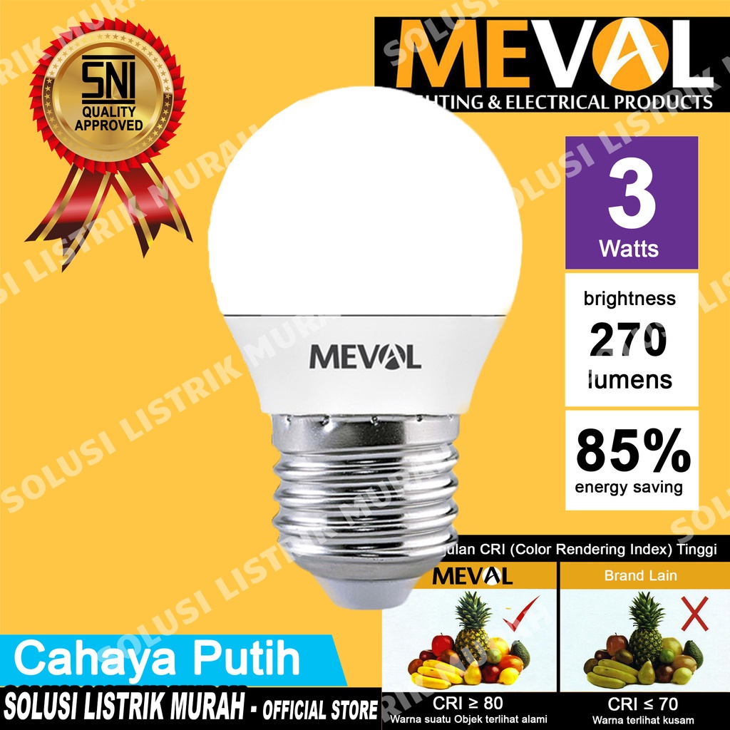 Meval Lampu LED Bulb Advance 3W - Putih