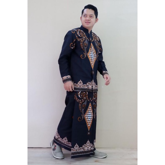 Sarung Setelan Baju koko Pria Dewasa Batik solo