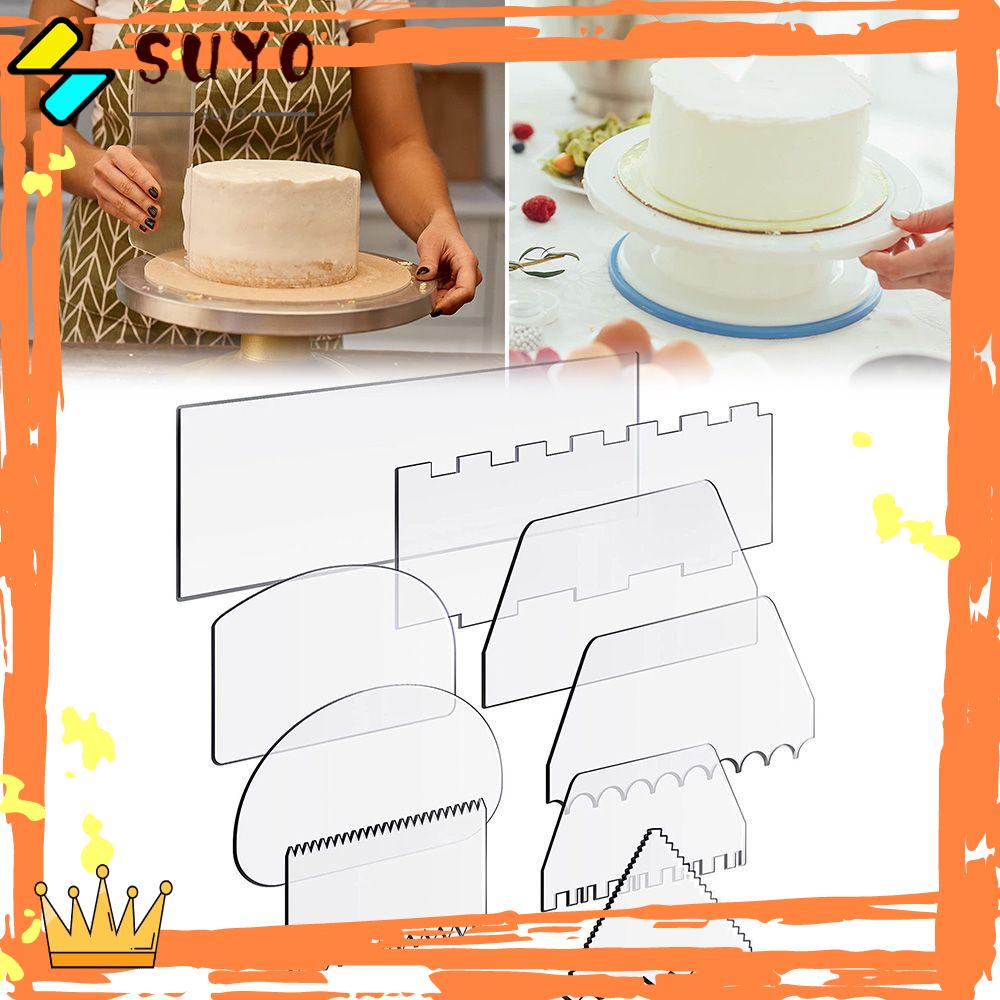 Suyo 9pcs / Set Scraper Kue Bahan Akrilik Transparan Untuk Perlengkapan Dapur