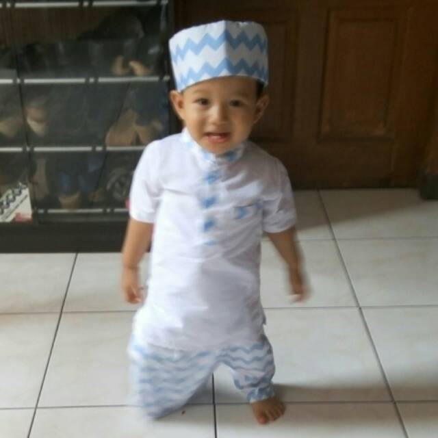 Set koko celana sarung peci anak