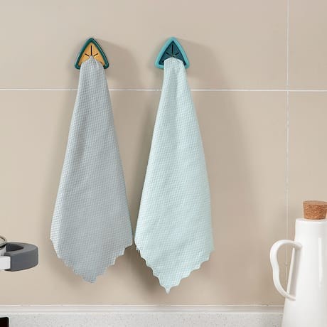 Gantungan Lap Handuk Segitiga Towel Hook Hanger Tempel Kain Silica Gel