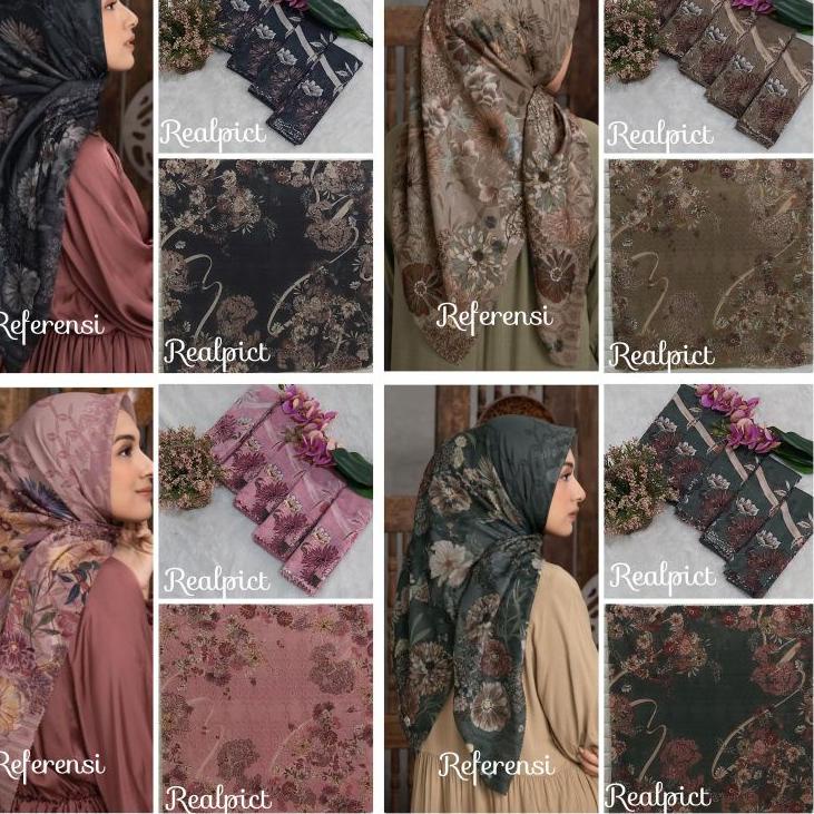 ✽ (Sale/)Grosir Kerudung Segiempat Voal Motif Jilbab Denay Voal Motif Premium Hijab Voal Motif Laser