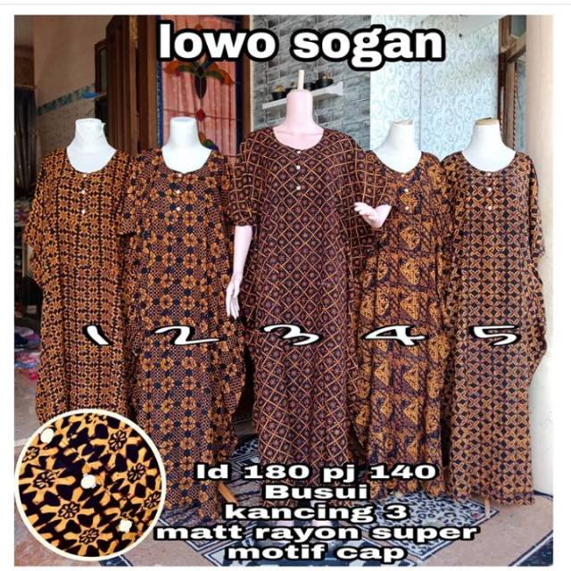 Daster lowo sogan rayon super cap baju tidur harian adem jumbo ibu hamil menyusui kado hadiah murah