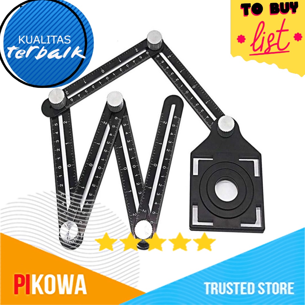 

Penggaris Sudut Bangunan Kayu Keramik 6 Sisi Ruller + Lubang Penanda