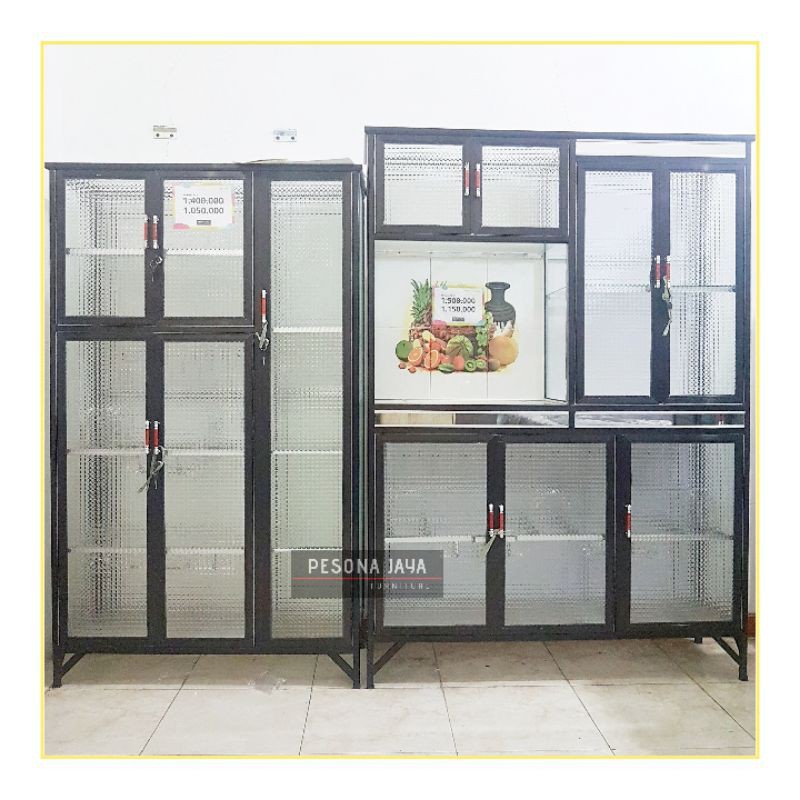 Set Lemari dan Rak Dapur Keramik Black Series