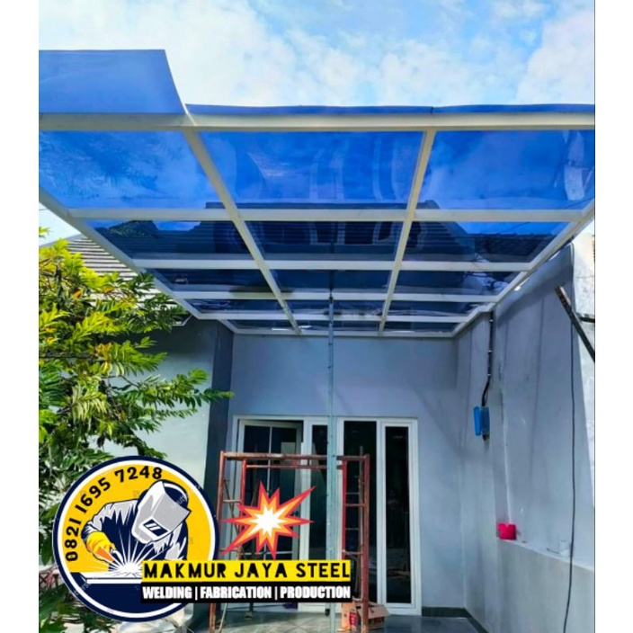 Kanopi Solartuff / Solarflat rangka hollow galvanis