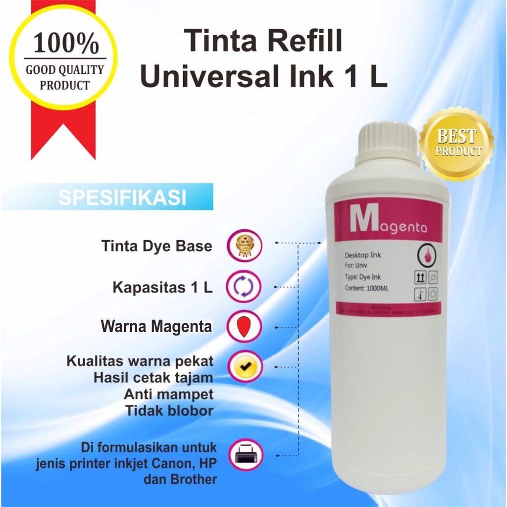 Tinta Refill Isi Ulang 1 Liter Universal Printer Canon Epson HP