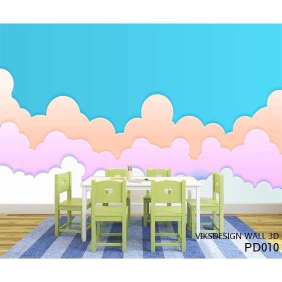 PUSAT CETAK Wallpaper Dinding 3d Keren, Stiker Dinding Bimbel Anak Sekolahan Playgroup TK Terbaru