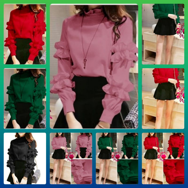 BLOUSE ATASAN WANITA DEWASA BAJU CEWEK EKSIS TERBARU TERLARIS BUAT PACAR KONDANGAN PESTA MEWAH SIMPE