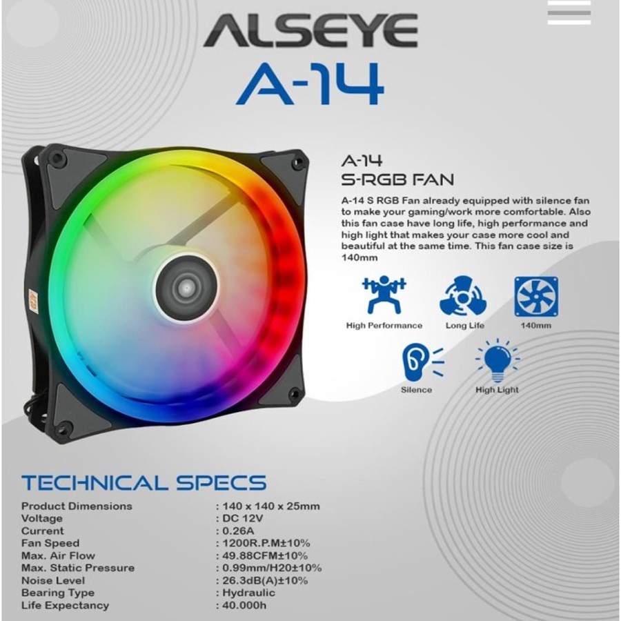 Alseye A-14 S-RGB Fan Casing 14cm Silent