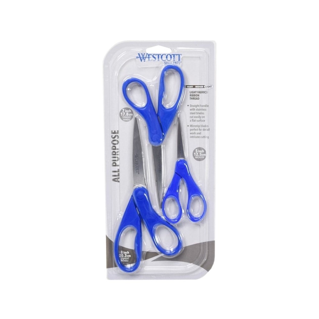 

Set Gunting Serbaguna Westcott Scissors All Purpose Gunting Kertas & Karton Isi 3