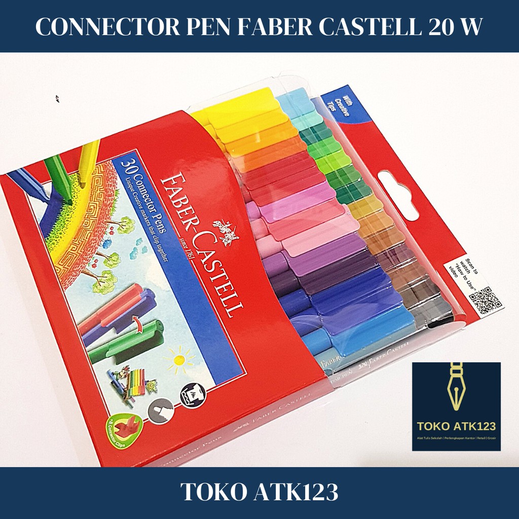 Connector Pen Merk Faber Castell Set 20 Warna