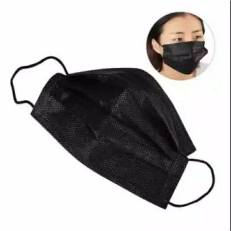 Masker Hitam Polos Korea 3 ply  / Face Mask