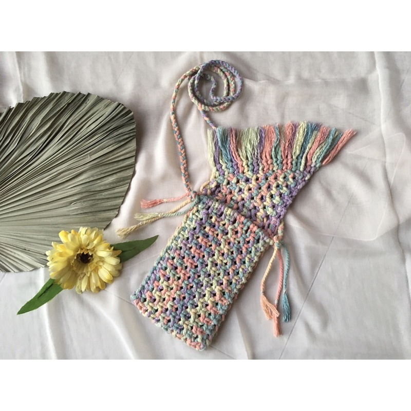 RAINBOW BAG MACRAME // TAS SLING BAG MACRAME