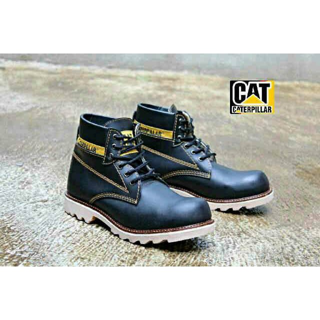 sepatu terlaris caterpillar safety boots sol mentah black