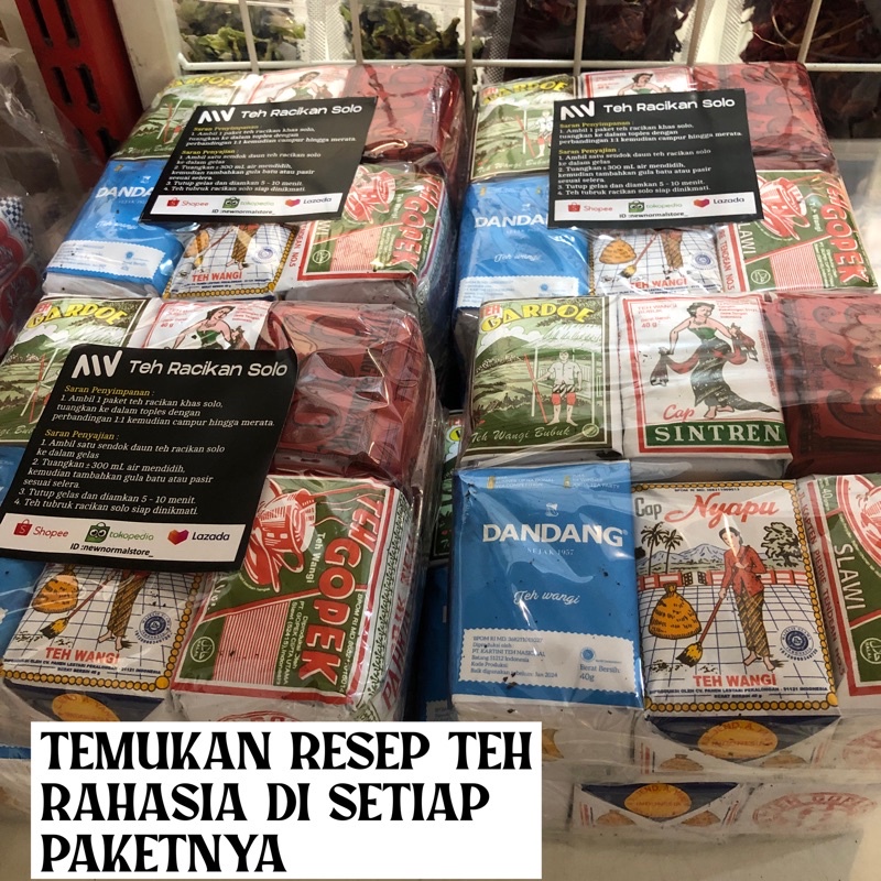 PAKET 6 TEH KOMBINASI KHAS SOLO / RACIKAN SPESIAL TEH CAP 999 GOPEK NYAPU SINTREN DANDANG GARDOE / PAKET JUALAN ES TEH JUMBO VIRAL WEDANGAN