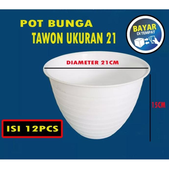 Pot Bunga Ukuran 21 cm isi 12 pcs Pot Ukuran Sedang Pot Bunga Murah Pot Bunga Plastik Lusinan Murah