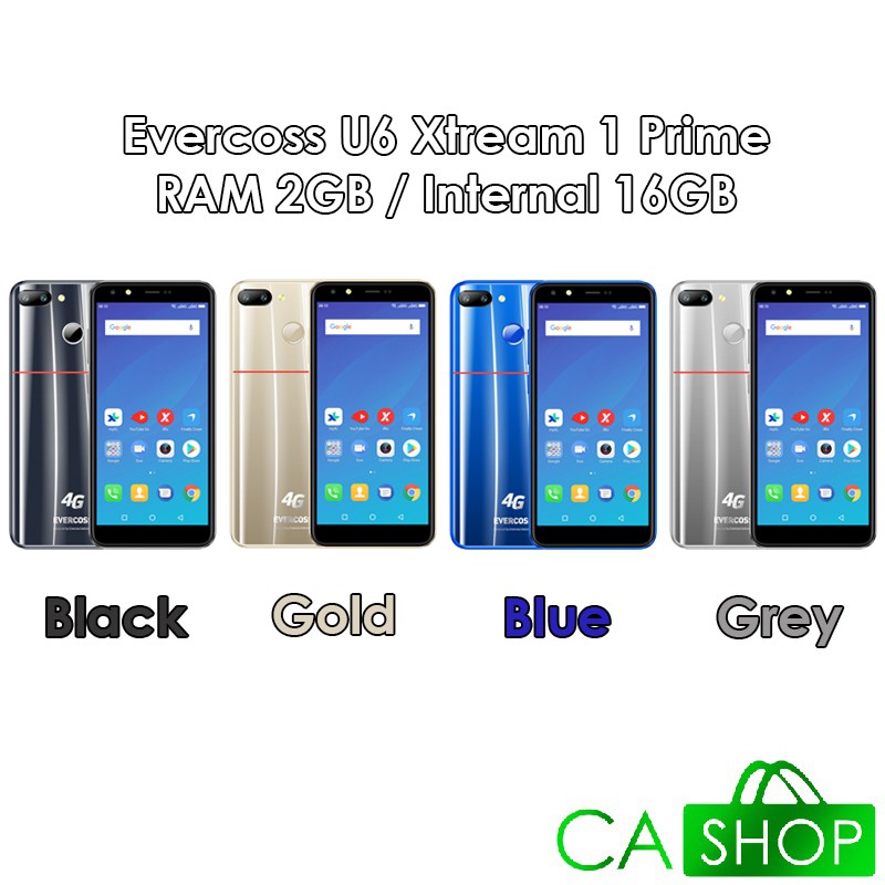 Evercoss U6 Prime Xl Xtream 1 Prime 2gb 16gb Youtube Black Gold Blue Grey Baru Resmi Shopee Indonesia