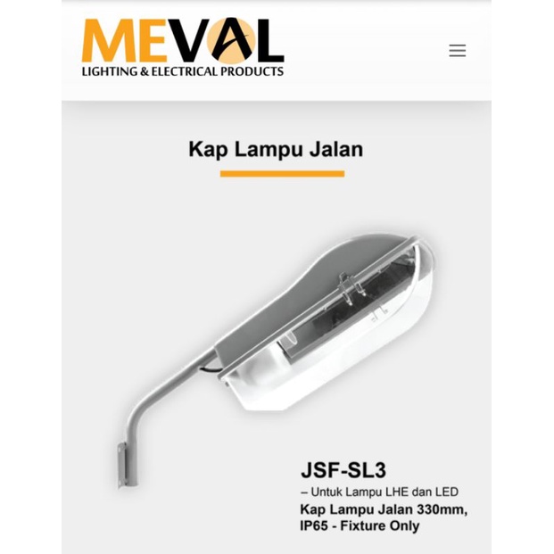 Kap lampu jalan Meval