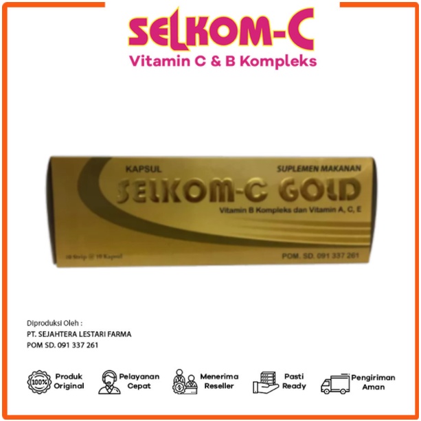 Selkom C Gold I Multivitamin I Suplemen Kesehatan @3 Box isi @100 Kapsul