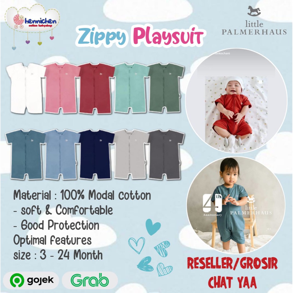 PROMO 7.7 PROMO BAJU LEBARAN PROMO SALE 4.4 LITTLE PALMERHAUS ZIPPY PLAYSUIT ROMPER BAYI ROMPER ANAK RESLETING