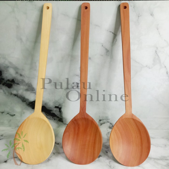 Sodet BULAT 33cm  / Spatula / Sendok / Sutil / Centong Pengaduk Kayu Sawo Panjang 33 CM