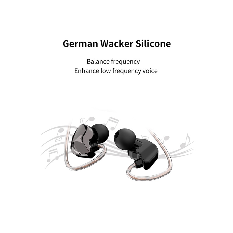 Earphone Eartips WACKER Germany Silicone Karet Earphone Karet Headset 3 Pasang for KZ EDX Pro QKZ AK6 Pro CCA CRA TRN MT1