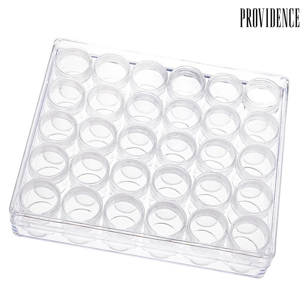 Providence 30 Jars Plastic Transparent Nail Art Rhinestone Storage Box Jewelry Organizer