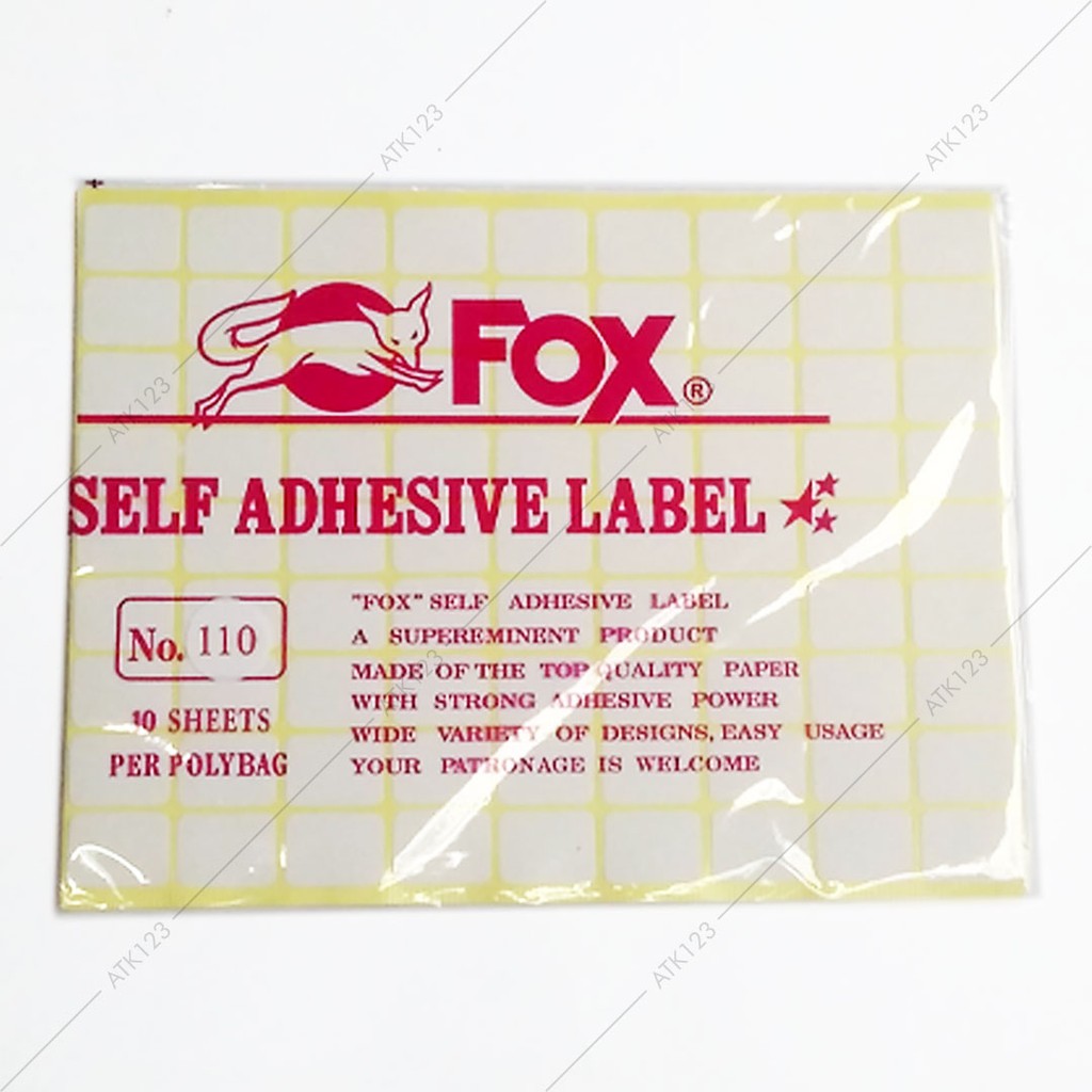 

Kertas / Label Stiker Fox No. 110 uk. 16 x 22 mm (Persegi Panjang)