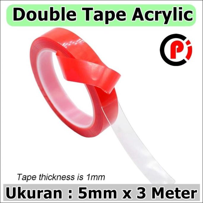

READY STOK Double Tape Acrylic Adhesive Transparent No Trace Sticker 5mm x 3m