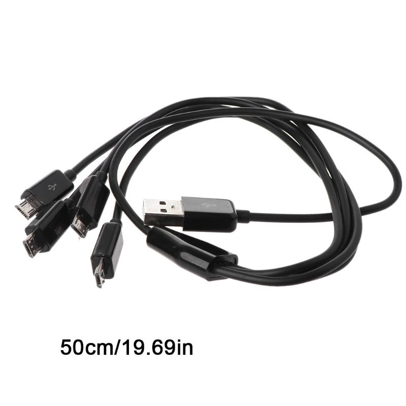 Cre Kabel Charger Splitter Y USB 2.0 Tipe A Male Ke 4 Micro USB Male Portable