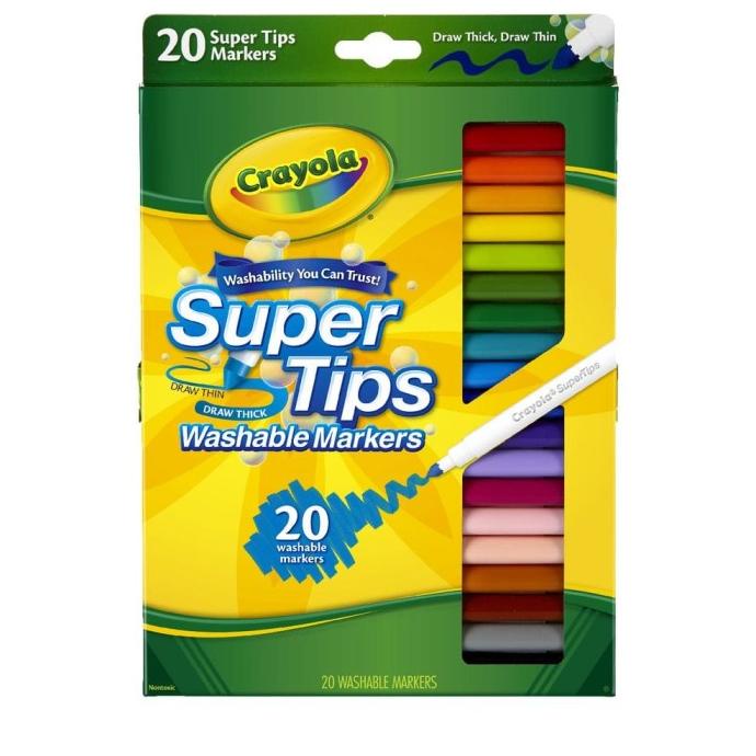 

(COD) Crayola Washable Super Tips FineLine Markers 20ct